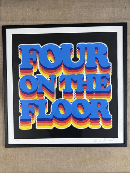 FOUR ON THE FLOOR (FRAMED) OLI FOWLER ART tag1  framed art