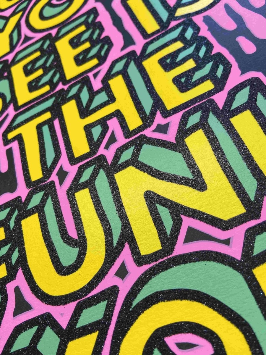 "Funk You Do" Black Glitter Hand Pulled Screen Print - shop_name