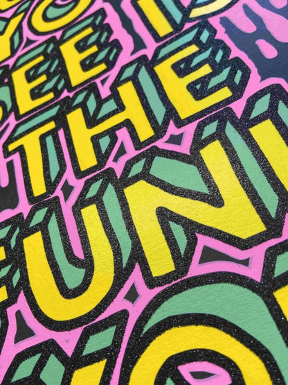 "Funk You Do" Black Glitter Hand Pulled Screen Print - shop_name