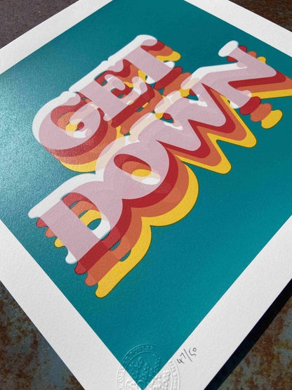 Get Down - Limited Edition Typography Screenprint - shop_name