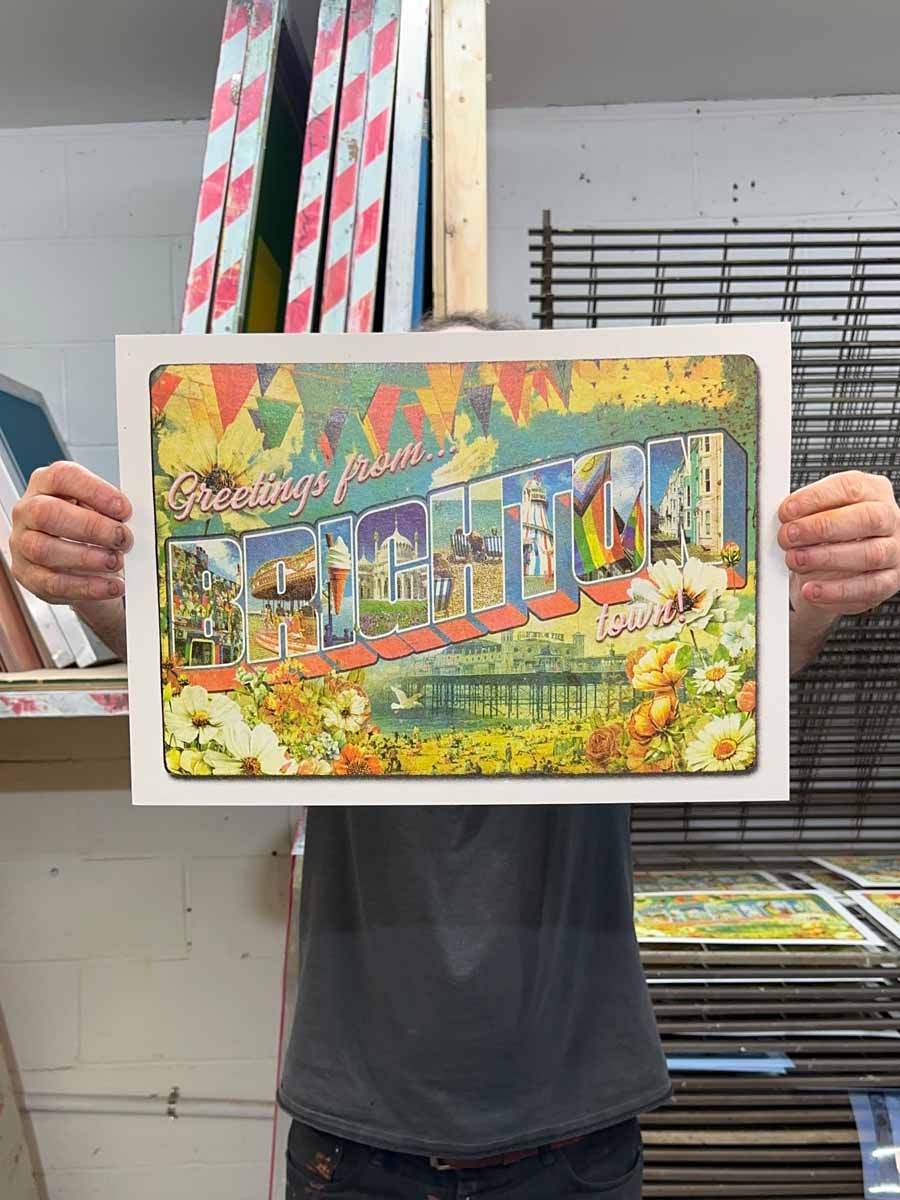Greetings From..Brighton Artwork OLI FOWLER ART tag1  British art