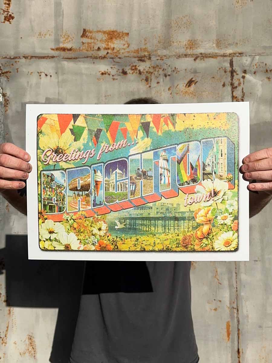 Greetings From..Brighton Artwork OLI FOWLER ART tag1  British art