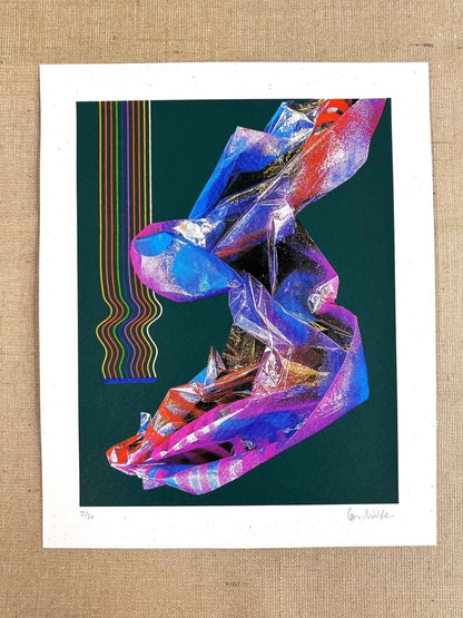 HEX GREEN Hand pulled Cmyk Dither Screenprint - shop_name