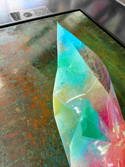 HEXA2 Original Framed Oxidised Copper Artwork Artwork OLI FOWLER ART tag1  Art