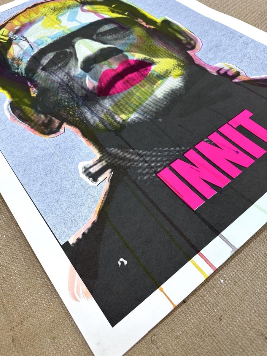 INNIT / ORIGINAL (2W) Original screenprint OLI FOWLER ART tag1  Halloween