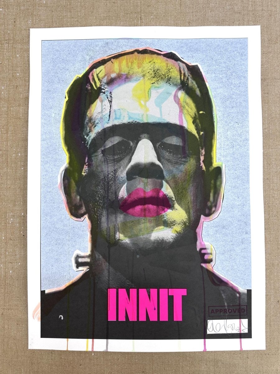 INNIT / ORIGINAL (2W) Original screenprint OLI FOWLER ART tag1  Halloween