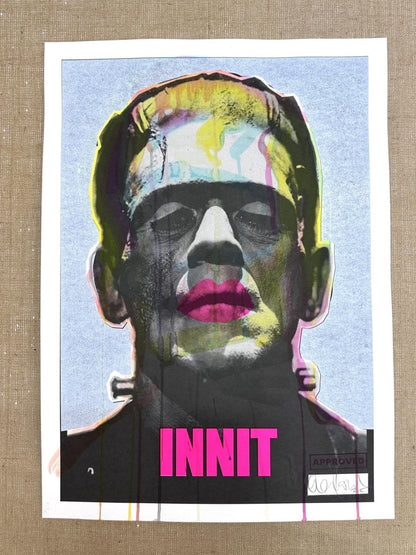 INNIT / ORIGINAL (2W) Original screenprint OLI FOWLER ART tag1  Halloween