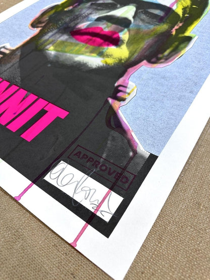 INNIT / ORIGINAL (2W) Original screenprint OLI FOWLER ART tag1  Halloween