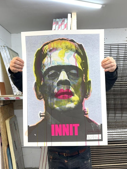 INNIT / ORIGINAL (2W) Original screenprint OLI FOWLER ART tag1  Halloween