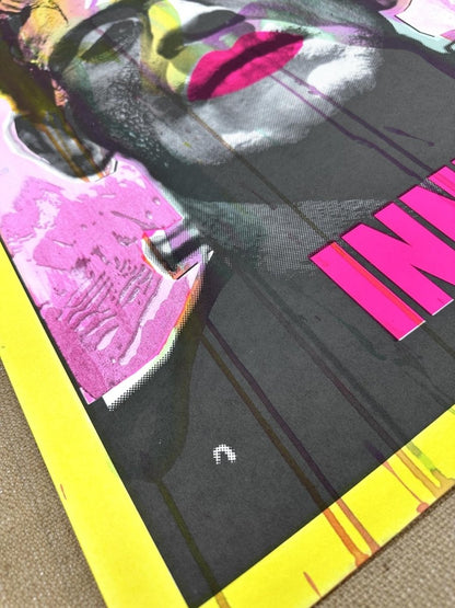 INNIT / ORIGINAL (MONO PINK) Original screenprint OLI FOWLER ART tag1  Halloween