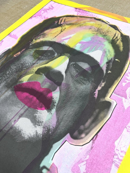 INNIT / ORIGINAL (MONO PINK) Original screenprint OLI FOWLER ART tag1  Halloween