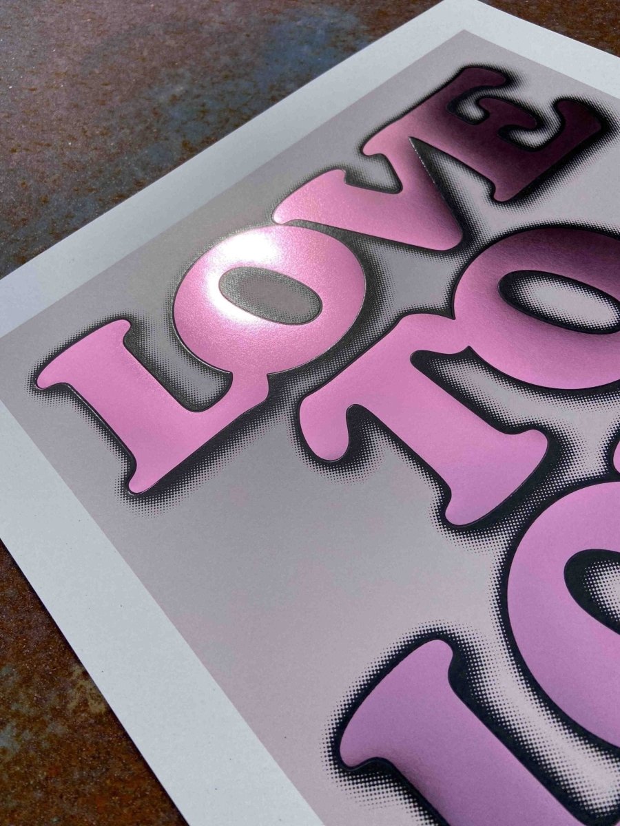 Love To Love...Lilac Hand Pulled Screenprint Screen Print Olly Fowler 2020 tag1  lovetolove