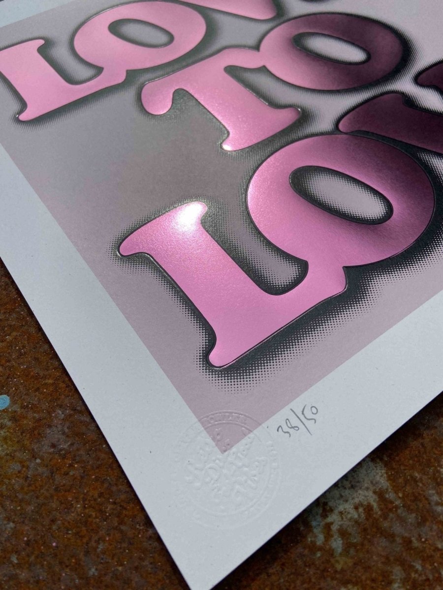 Love To Love...Lilac Hand Pulled Screenprint Screen Print Olly Fowler 2020 tag1  lovetolove