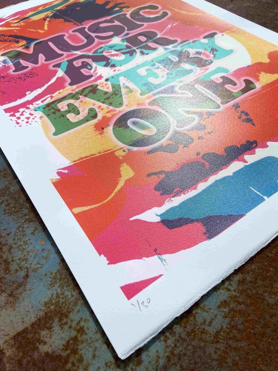 Music For Everyone Hand Pulled Screenprint - shop_name