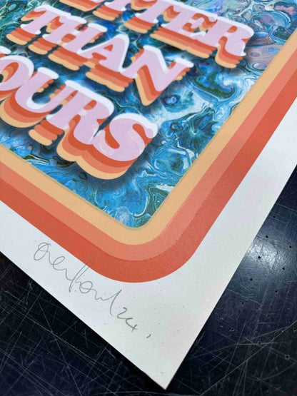 "My Music Is Better Than Yours" Hand Pulled Screen Print - shop_name