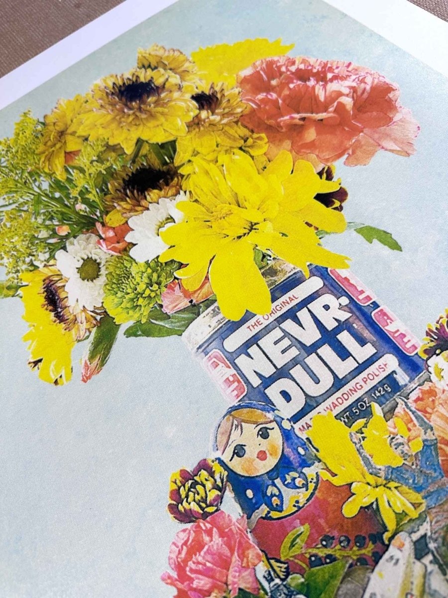 NEVRDULL Hand Pulled Varnish Screen Print Original screenprint OLI FOWLER ART tag1  diamond