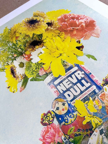 NEVRDULL Hand Pulled Varnish Screen Print Original screenprint OLI FOWLER ART tag1  diamond