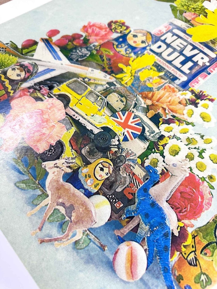 NEVRDULL Hand Pulled Varnish Screen Print Original screenprint OLI FOWLER ART tag1  diamond