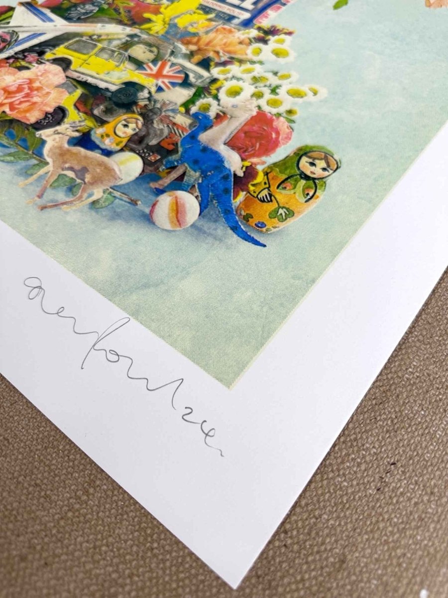 NEVRDULL Hand Pulled Varnish Screen Print Original screenprint OLI FOWLER ART tag1  diamond