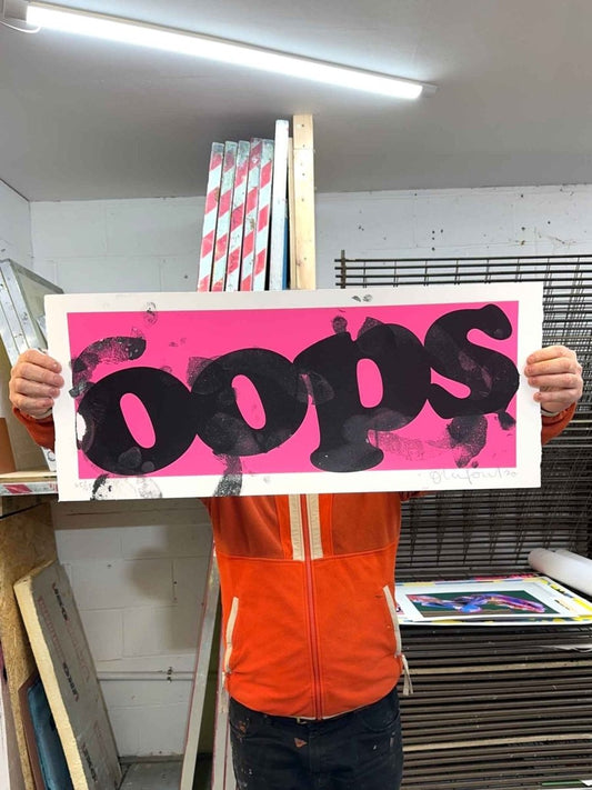 OOPS Pink Hand Pulled Screenprint - shop_name
