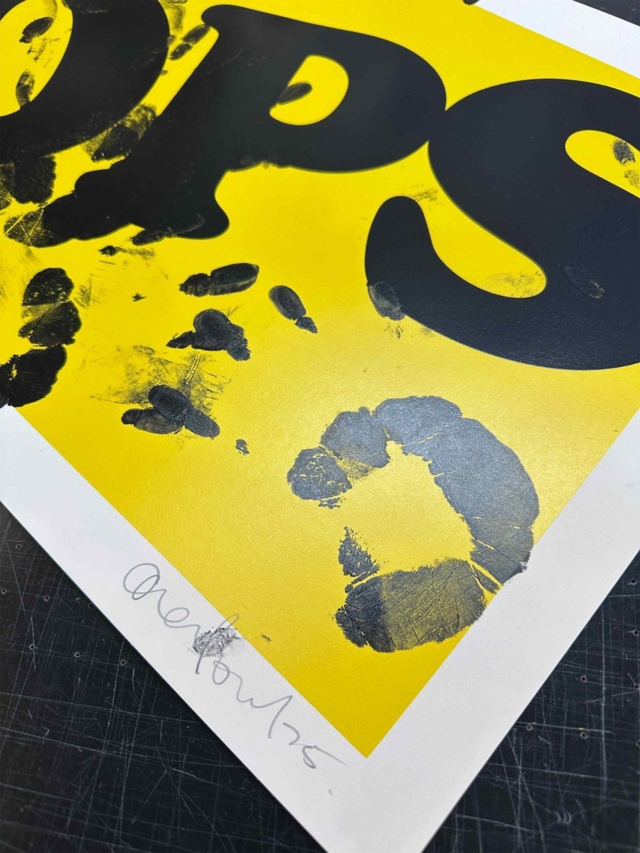 Oops Yellow Hand Pulled Screen Print - shop_name
