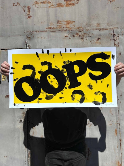 Oops Yellow Hand Pulled Screen Print - shop_name