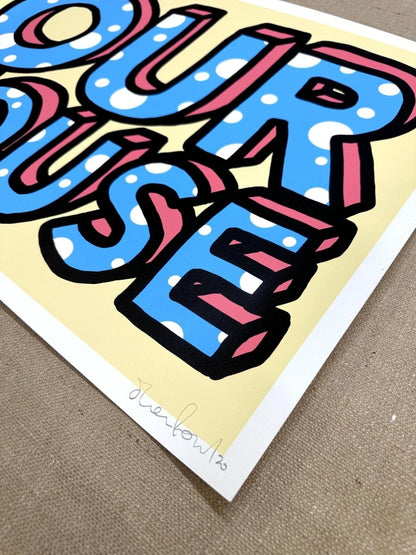 Our House Cream Hand pulled Screenprint - shop_name