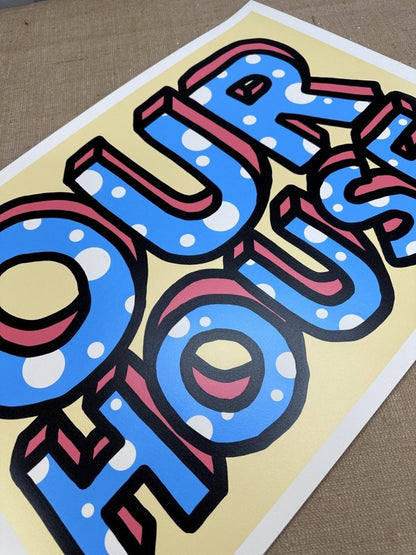 Our House Cream Hand pulled Screenprint - shop_name