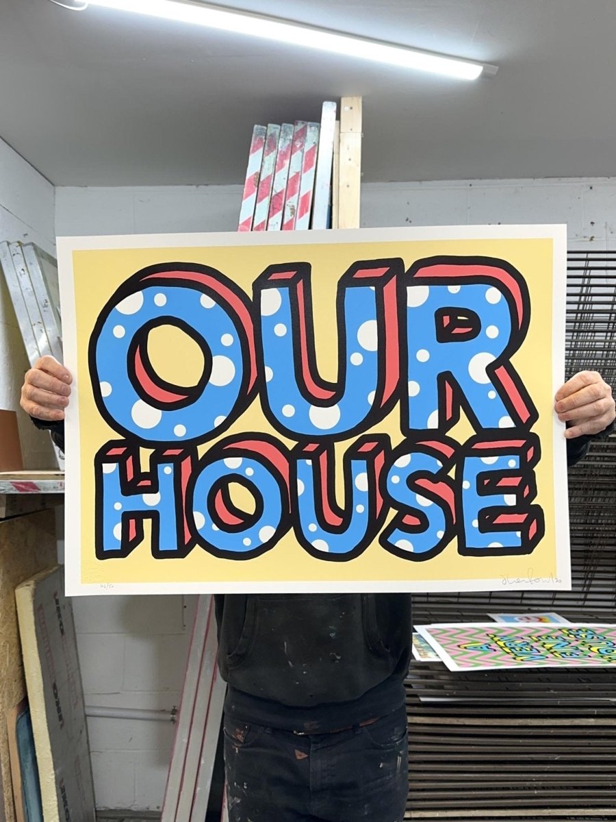 Our House Cream Hand pulled Screenprint - shop_name