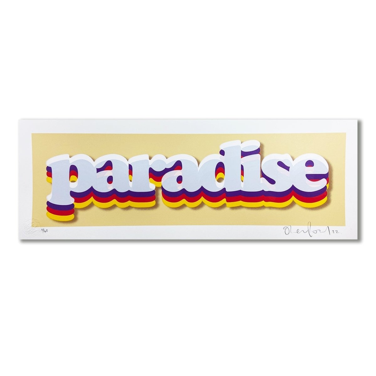 Paradise Cream Hand Pulled Screenprint - shop_name