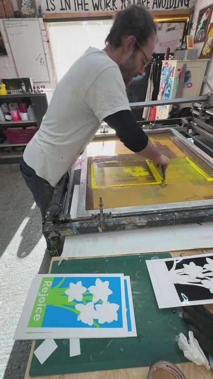 Rejoice Gold Glitter - Hand Pulled Screen Print