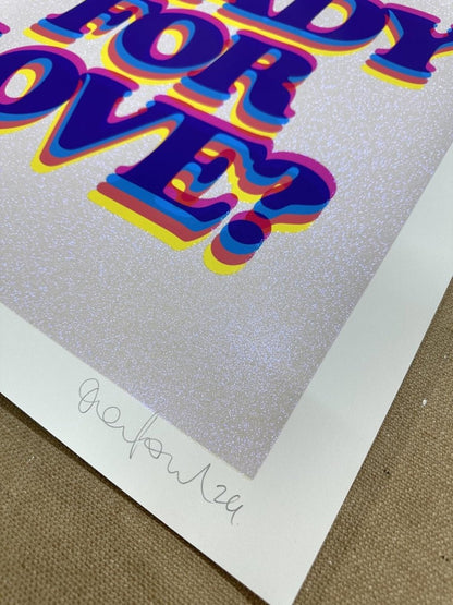 Ready For Love Magenta Iridescent Screenprint - shop_name