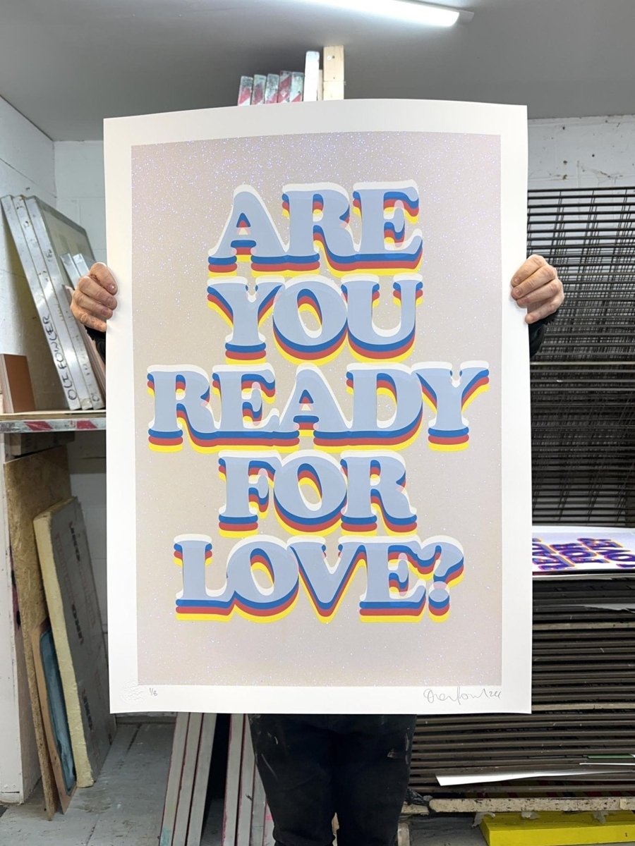 Ready For Love White Iridescent Screenprint - shop_name