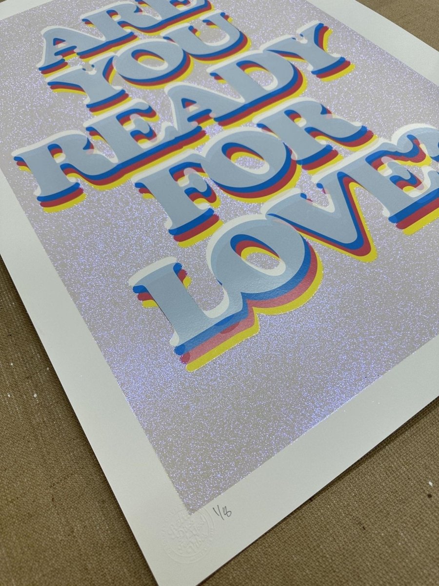 Ready For Love White Iridescent Screenprint - shop_name