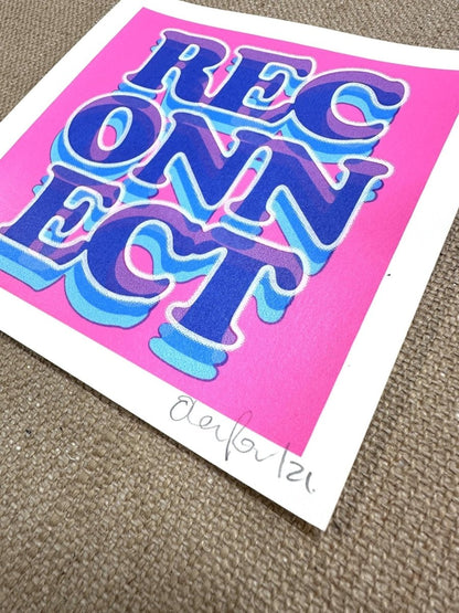 Reconnect Mini Hand Pulled Screenprint - shop_name