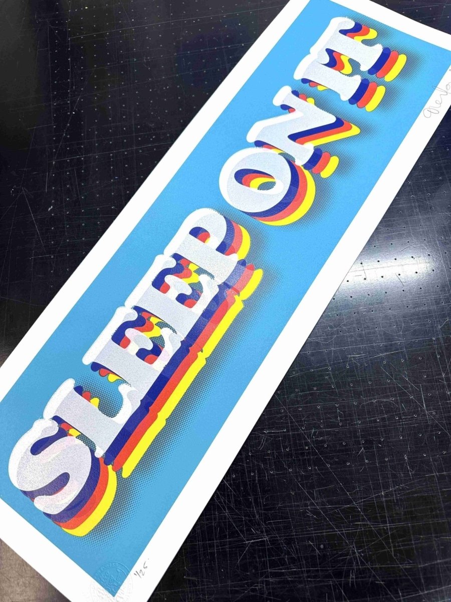 Sleep On It Hand pulled Screenprint With Diamond Dust - shop_name