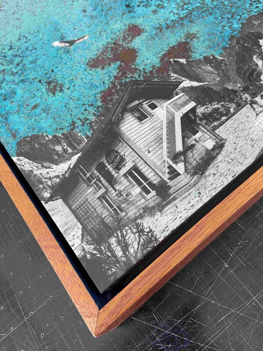 "The Road" Oxidised Copper Artwork E Original screenprint OLI FOWLER ART tag1  Framed