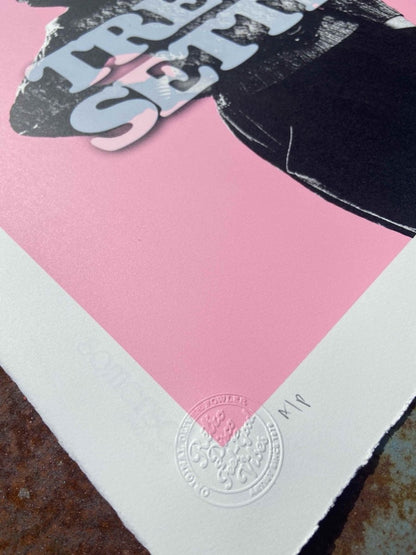 Trend Setter Hand Pulled Screenprint Screen Print OLI FOWLER ART tag1  pink