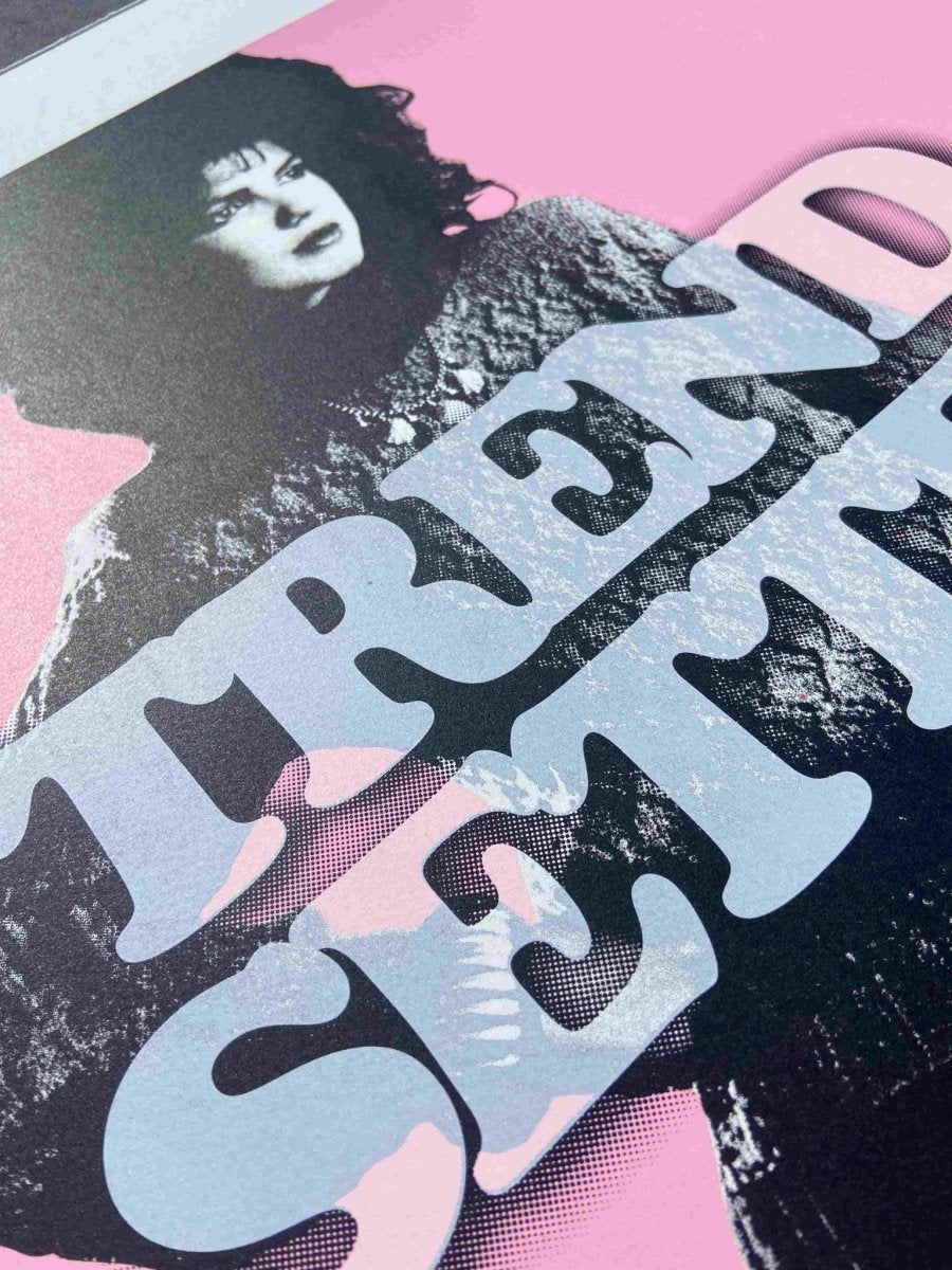 Trend Setter Hand Pulled Screenprint Screen Print OLI FOWLER ART tag1  pink