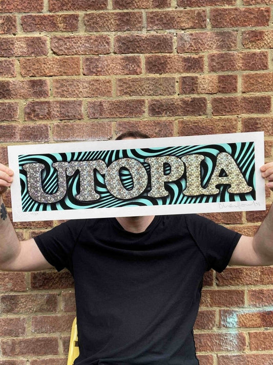 UTOPIA Hand Pulled Screenprint With Hot Foil Stamp - shop_name