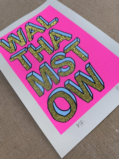 Walthamstow A4 Gld Glitter Handpulled Screenprint - shop_name