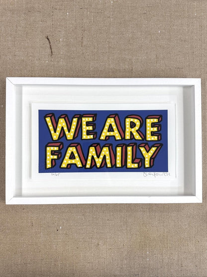 WE ARE FAMILY BLUE (FRAMED) OLI FOWLER ART tag1  framed art