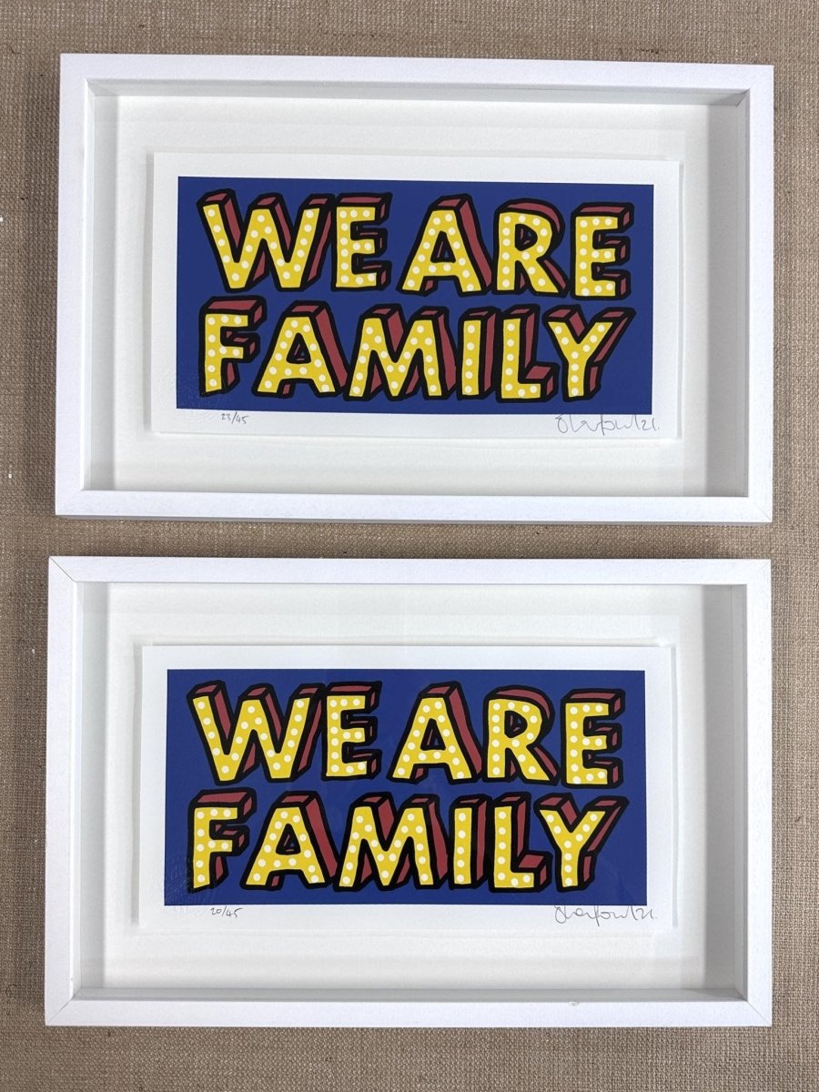 WE ARE FAMILY BLUE (FRAMED) OLI FOWLER ART tag1  framed art