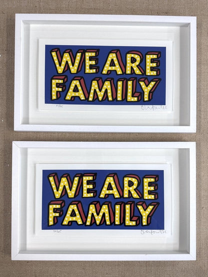 WE ARE FAMILY BLUE (FRAMED) OLI FOWLER ART tag1  framed art